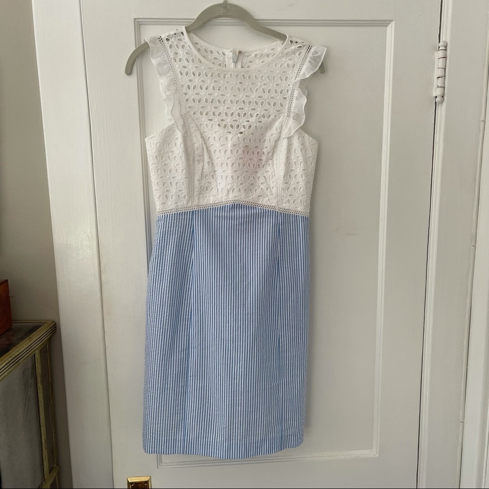 Lilly Pulitzer Maya Blue Seersucker Shift 2 NWT